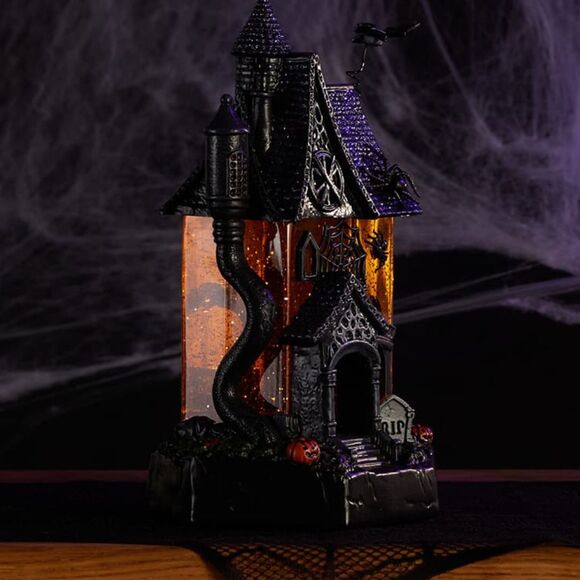 Cracker Barrel Haunted House Glitter Globe Light Up Halloween Decor - NEW IN BOX - Picture 6 of 15